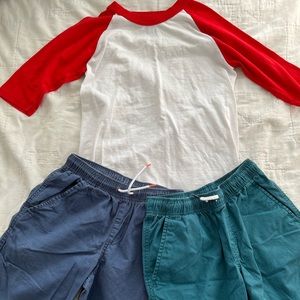 Boys 8/10 bundle: 2 Cat & Jack shorts & baseball T shirt